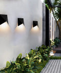 10W 3000K Waterproof IP65 Indoor Outdoor Wall Sconce LED Light Fixture For Exterior Modern Wall Mount Outdoor Lamp For Patio Porch Garden Lit Warm White