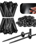 2nd Gen Nylon Universal Cable Ties Buckle Kit 100 Pieces Heavy Duty Self-Locking Zip Ties with Pin and Button UV-Resistant