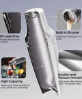 Diagram of Hybrid Cocktail Shaker Set With Vacuum Insulated Double Wall Stainless Steel Construction showcasing features