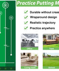 Practice putting mat features for Toddler Golf Set With Retractable Clubs And Putting Mat Kid Friendly Indoor Outdoor Practice Kit