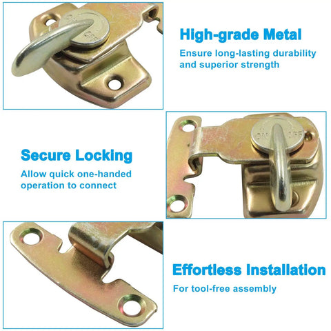 Heavy Duty Metal Dining Table Locks For Extension Tables Rock Solid Leaf Latches With Mounting Screws showing a high-grade metal latch design.