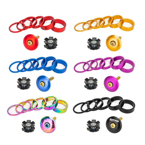 Dope Colorful Aluminum Headset Spacer Kit With Stem Top Cap And Long Bolts Star Nut And Front Fork Spacers For Precise Height Adjustment