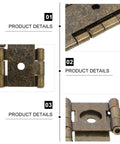 10 Pieces Double Acting Iron Door Hinges For Wine And Display Cabinets, Noise Free Retro Style Screen Gate Hinges close-up view