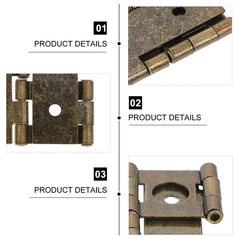 10 Pieces Double Acting Iron Door Hinges For Wine And Display Cabinets, Noise Free Retro Style Screen Gate Hinges close-up view