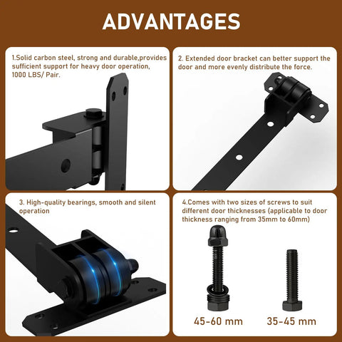 Beefy Heavy Duty Gate Hinges 1000 Pounds Capacity With Built In Ball Bearings advantages overview, four detailed features
