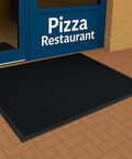 Outdoor Scraper Floor Mat 3 By 5 Ft Natural Rubber Durable Shoe Scraper With Beveled Edges Traps Debris installed at entryway