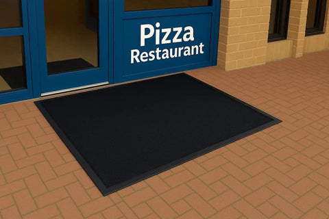 Outdoor Scraper Floor Mat 3 By 5 Ft Natural Rubber Durable Shoe Scraper With Beveled Edges Traps Debris installed at entryway
