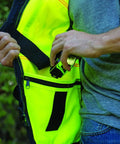 Mens Premium Surveyor Vest Class 2 Hi Vis Safety Vest Ten Roomy Pockets Heavy Duty Zip Rock Solid High Visibility Workwear Built Tough For The Daily Grind Large Lime And Black, showing inner pocket details.