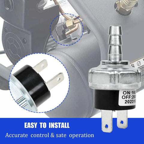 N003990 Micro Pressure Switch Replacement For D55168 Air Compressor 160 To 200 PSI Range, close-up view, easy install