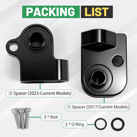 MAP Sensor Relocation Spacer Kit For 2023 To 2025 Chevy Silverado And GMC Sierra 2500HD 3500HD With 6.6L L5P Duramax Diesel, Keeps Manifold Air Pressure And Temperature Sensors Safe From Soot And Oil Vapor, Easy Mount Sensor Blocks. Packing list: two black spacers, three bolts, two O-rings