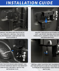 Installation guide for Built Tough Ford Boxlink Hitch Holder For Truck Bed 2 Inch Receiver Bracket with steps and visual details.