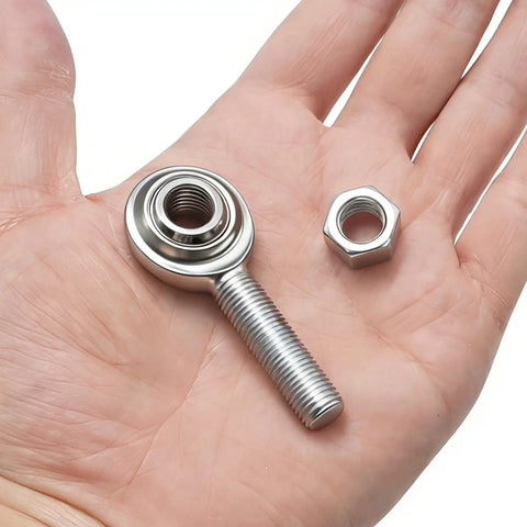 Two Pack Rod End Bearings With Three Eighths Inch Bore And Right Hand Thread, Jam Nuts Included, with jam nut