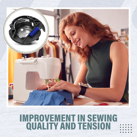 Built Tough Black Bobbin Case Replacement For Brother And Babylock Sewing Machines Delivers Slick Stitching Class 15 A Bobbins in use while sewing.