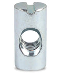 Top Shelf Cross Dowel And Barrel Nut Sleeve Set Perfect Match For Furniture Assembly M6 hardware barrel nut close-up view
