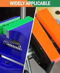 Pro Level Knockout Magnetic Vise Jaw Pads 2 Pack in green and orange, designed for bench vises, drill presses, ensuring a secure grip.