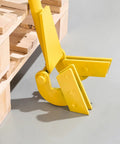 Pallet Buster Tool With 41 Inch Carbon Steel Handle Heavy Duty Wrecking Pry Bar Articulating Head For Non Damaging Wooden Pallet And Deck Removal Fast Easy Pallet Removal Perfect For Quick Deck Board Removal And Reuse, yellow head on wooden pallet