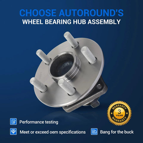 Rear Wheel Bearing Hub Assembly 512217 Fits Toyota Corolla 2003 2008 Prius 2004 2009 Celica 2000 2005 Matrix 2003 2008 Scion tC 2005 2010 Pontiac Vibe 2003 2008 ABS Models Only 5 Lug Flange 135mm, front view