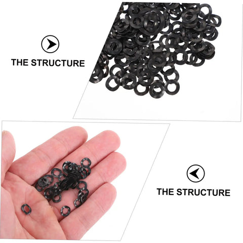 500 Pieces Wave Spring Washers Kit For Machine Repair And Maintenance Space Saving Elastic Steel Washers That Boost Axial And Vibration Resistance Prevent Looseness Smooth Surface Durable Assortment For Quick Fixes, black wave washers in hand