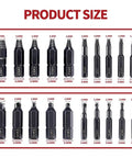 Grab This Ultimate 22 Piece Damaged Screw Extractor Drill Bit Set To Bust Those Stripped Screws Like A Pro And Fix Rusty Bolts Fast With High Hardness Durability That Slams Straight Through Jagged Messes Every Single Time. 22-piece extractor bits size chart