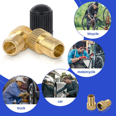 Brass Presta to Schrader Valve Adapter Set for Quick Tire Inflation with Any Standard Bicycle Pump or Air Compressor An Essential 8 Pack