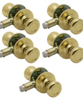 Five Pack Pro Grade Classic Mobile Home Passage Door Knobs And Closet Handles In Polished Brass, Easy Install With Keyless Cam Lock