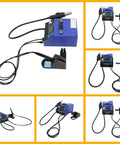 Hot Air Rework Station With 5 Nozzles, 780W Desoldering Power, High Flow Air Gun 6.16 GPM, PID Temperature Control And LCD Display image.