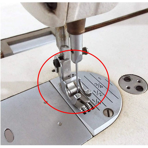 Finger Guard 2 Pack For Industrial Sewing Machines Compatible With Brother DB2 Series Juki S7100 S7200 PQ1300 PQ1500 And Consew Single Needle Models Replacement Safety Guard For Home Studio Workshop And Small Biz Use displayed installed on machine needle plate.