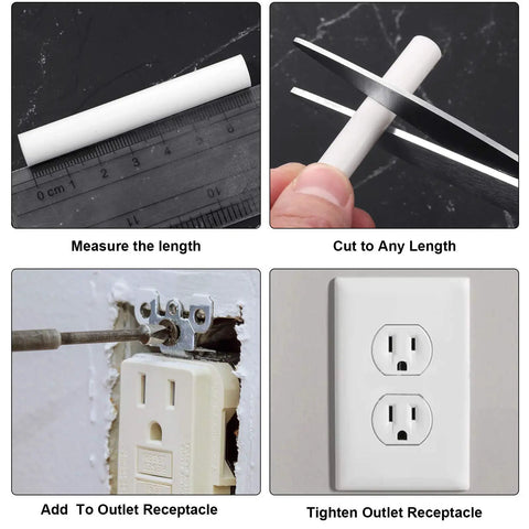 64 Piece Electrical Outlet Spacers And Box Extender Kit With Sixteen Three Inch Switch Spacers And Forty Eight Long One And One Half Inch Six By Thirty Two Flat Head Screws White For Quick Easy Fixes Of Wonky Or Sunken Outlets