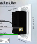 Heavy Duty 15 Amp Wall Outlet With Built In Night Light And Dual Usb Charging Slick White Finish showing wiring and dimensions.