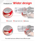Diagram showing features of Upgraded Dust Bin Trigger Lever Replacement For V10 V11 V15 SV12 SV14 Gen5 Vacuum Cleaners.