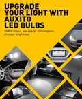 194 LED Bulbs 6000K White 14-SMD W5W T10 Interior Car Lights Replacement Pack Of 10 for dome map door and license plate lighting