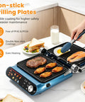 Taylor Swoden 7-In-1 Panini Press Sandwich Maker Electric Indoor Grill Waffle Iron with nonstick grilling plates.