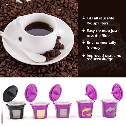 Eco Friendly Disposable Paper Coffee Filters For Single Brewer Reusable K Cups And K Cup Pods, Unbleached And Tear Resistant Paper