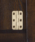 Built Tough 2 Inch Brushed Solid Brass Butt Hinges With Full Mounting Hardware For Heavy Lifting Door Installation Rust Resistant Smooth Swivel Action 4 Pack Set installed on dark wood.