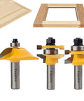 Three Piece Half Inch Shank Router Bit Set For Raised Panel Cabinet Doors And Windows Cemented Carbide Woodworking Router Bits