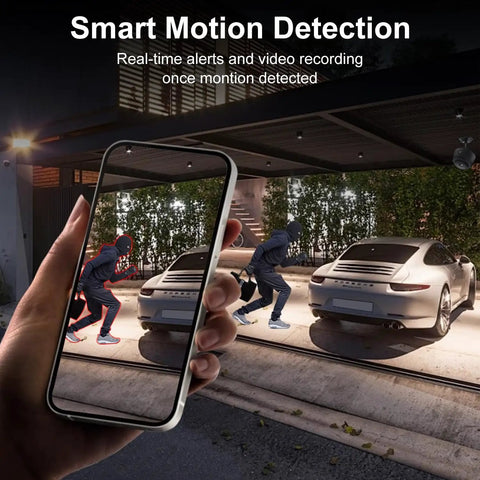 Smart motion detection feature of 1080P HD WiFi Mini Nanny Cam With Night Vision And Motion Detection for outdoor security.