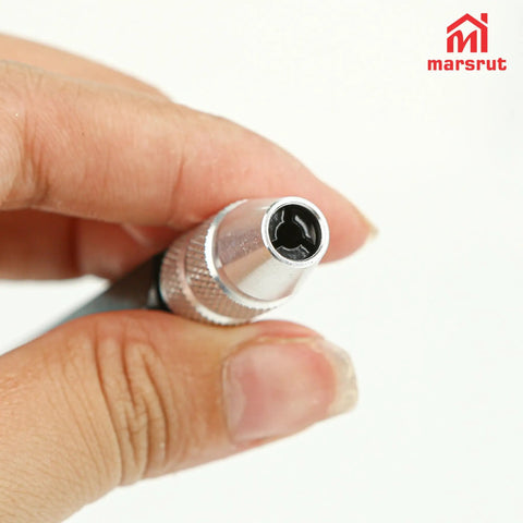 Close-up of SC1300 handle from 4 Piece Triangular Scraper Deburring Tool Set With Adjustable Trimming Blades And SC1300 Handle For Fabrication And Reaming, Ideal For Plastic Metal Aluminum Pipe Resin And 3D Printing Projects