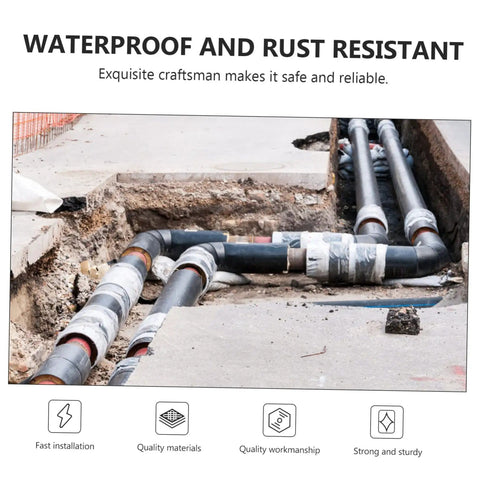 Underground installation of Six Piece Industrial Elbow Cast Iron Pipe Connector Set for Plumbing and HVAC, 3/4 Inch Hose Connectors