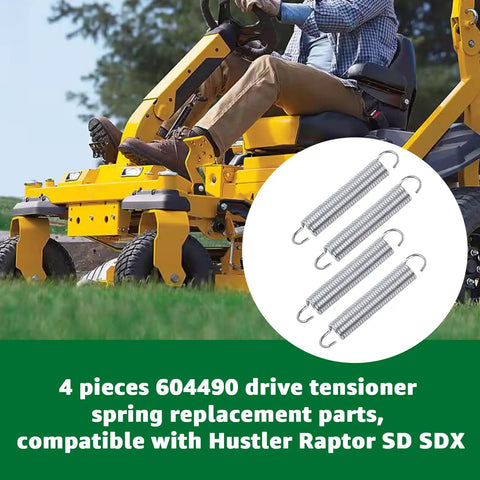 Drive Tensioner Spring 4 Pack For Raptor SD SDX Mowers Replacement Kit Keeps Belts Tight For Smooth Power Transfer 3 Inch By Half Inch Extension Springs Easy Install. 4 silver extension springs