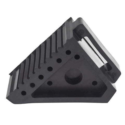Solid Rubber Wheel Chocks With Traction Ribs For That Tire Grip And A Handy Handle For Quick Positioning Built Tough To Keep Your Ride Secured On Slopes, 8x4x6 in