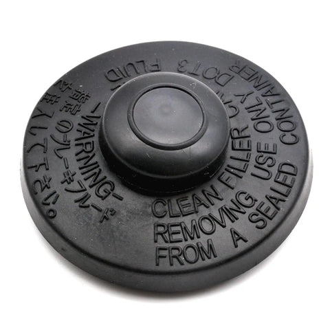 Direct Fit Brake Master Cylinder Fluid Reservoir Cap For Toyota Camry, Corolla, Highlander OE style black cap with text