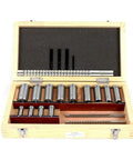 Badass 22 Piece Keyway Broach Kit Built Tough With HSS Steel To Slice Through Metal Grooves On CNC Machines With Full Metric Sizes 12 To 30 Millimeters Includes Slotted Bushings And Shims Ready To Rock In Workshops, open wooden case