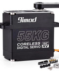 Beefy 55Kg High Torque Servo With Coreless Motor, High Speed HV 8.4V Waterproof Crawler Servo, Stainless Steel Gears, accessories shown