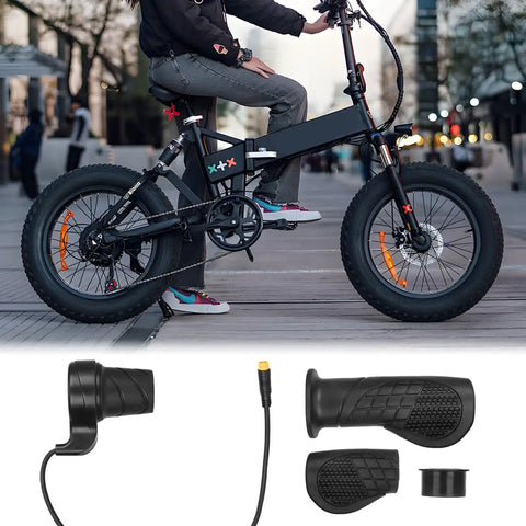 Half Twist Throttle For Electric Bikes Waterproof Thumb Throttle Handle Grip Ergonomic Grip With Slick Feel For 36V 48V 72V Ebikes Speed Control Handlebar Replacement For Ebike Motorcycle Scooter