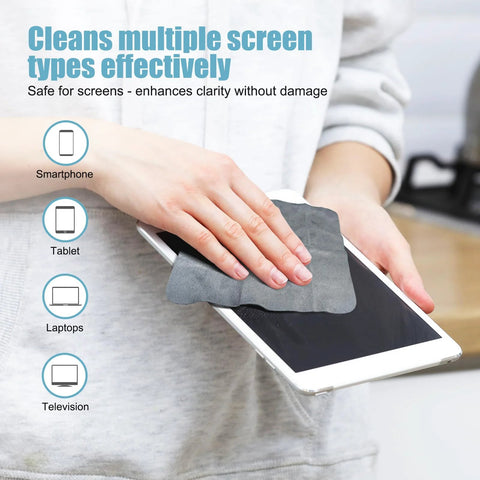 TENOC 6-pack gray microfiber cleaning cloths (6x6 in) for electronics screens