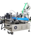 Bulletproof Stainless Steel Desktop Auto Labeling Machine Slick Top And Side Applicator Heavy Duty Packaging Gear side view setup