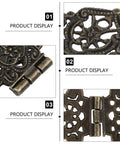 Close-up of Butterfly Hinges 10 Pack Zinc Alloy for Wooden Boxes and Small Cabinets Thickened Retro Miniature Furniture Hardware Jewelry Box Accessories by ULDIGI.