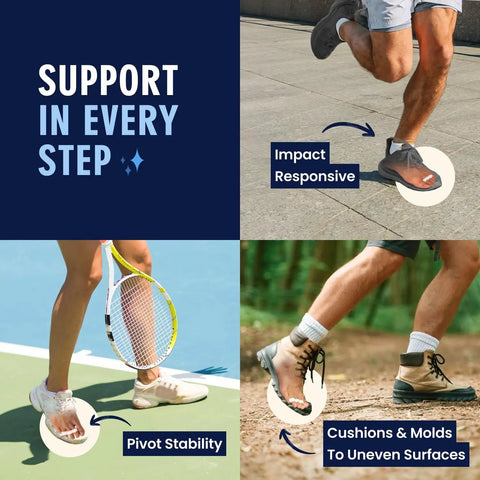 Hammer Toe Corrector Gels With All Day Relief For Crooked And Overlapping Toes, impact responsive support shown in use.