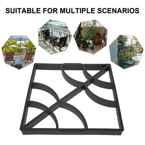 DIY Friendly Concrete Mold For Stone Path Pavers 15.72 Inch Square With 1.57 Inch Depth Reusable Stepping Stone Molds For Patio Lawn Garden Durable Plastic Paver Molds For Creating Custom Walkways And Outdoor Corridors front view