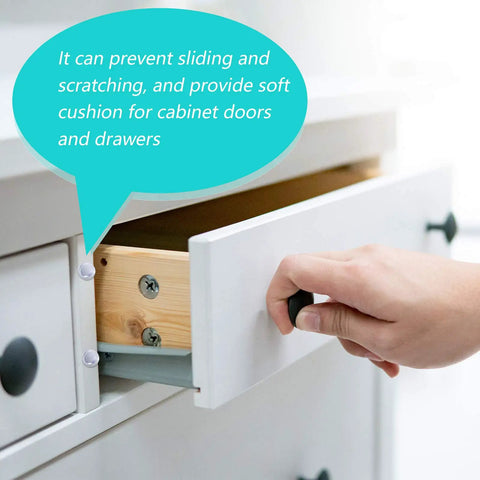 Hand opening drawer with 50 Pack Glass Table Top Bumpers With Stem Clear Rubber Grippers Soft PVC Anti Slip Pads visible